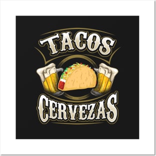 Tacos and Cervezas - Taco and Beer Posters and Art